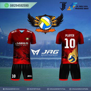 Jersey Voli Model Red Black